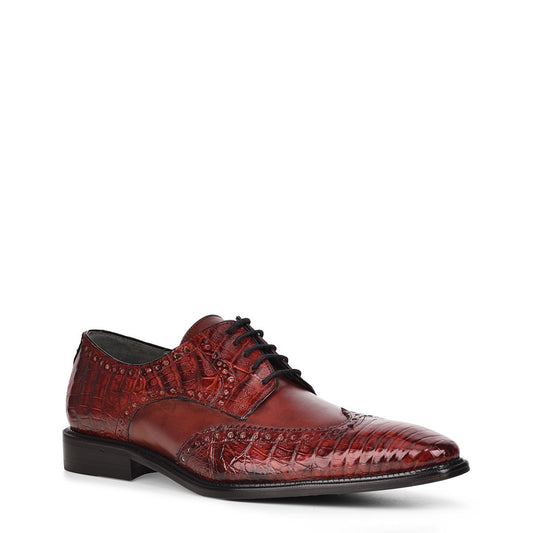 6B1FWBV-Cuadra came dress caiman leather wingtip derby shoes for men-Kuet.us