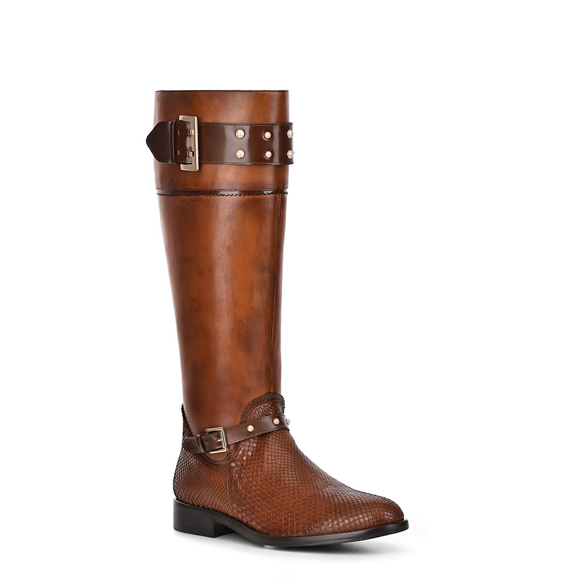 71TPMTV - Cuadra brown casual fashion python boots for women-Kuet.us