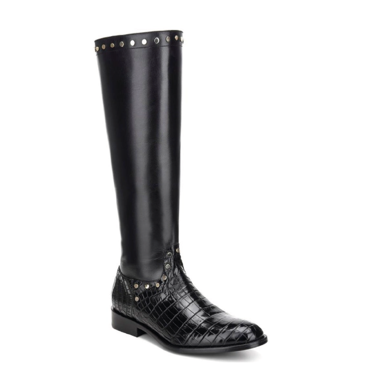 75TNLTS - Cuadra black fashion Paris Texas nile crocodile boots for women-FRANCO CUADRA-Kuet-Cuadra-Boots