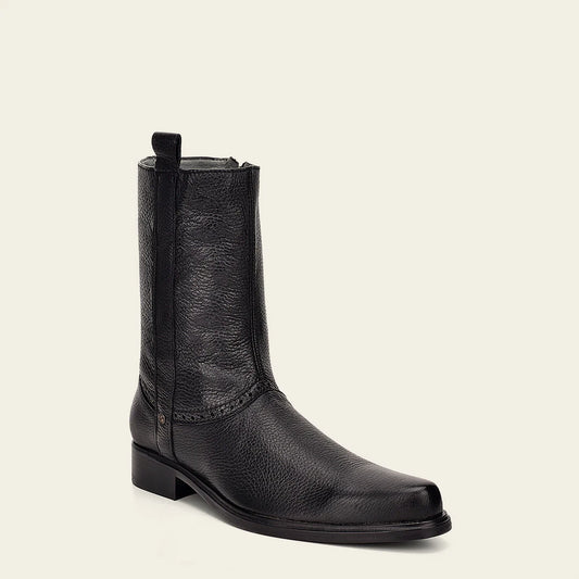 Franco Cuadra black dress casual leather zip ankle boots for men
