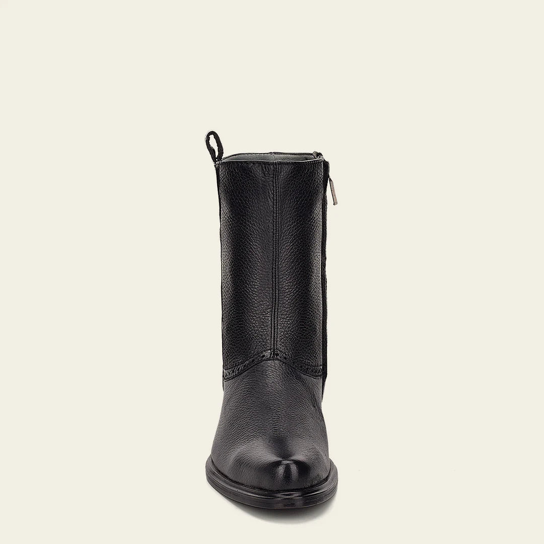 Franco Cuadra black dress casual leather zip ankle boots for men
