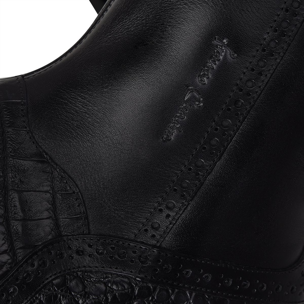 827FWTS - Franco Cuadra black dress casual caiman leather ankle boots for men-Kuet.us