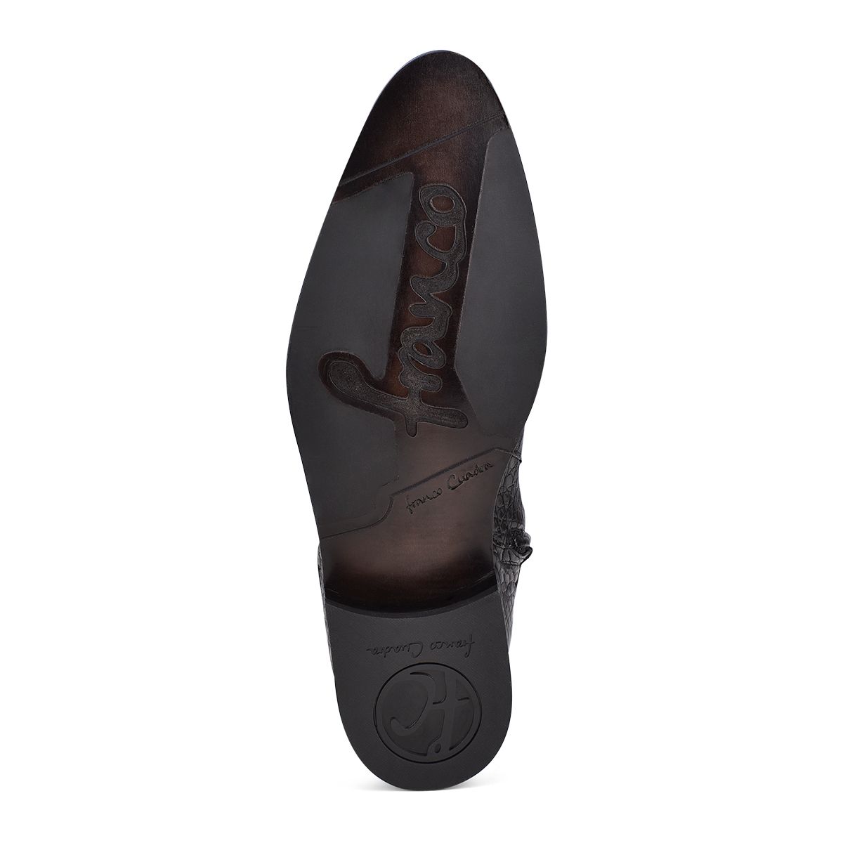 827FWTS - Franco Cuadra black dress casual caiman leather ankle boots for men-Kuet.us