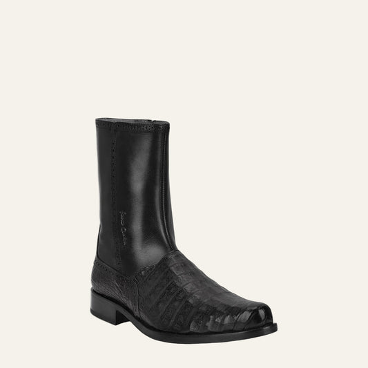 827FWTS - Franco Cuadra black dress casual caiman leather ankle boots for men-Kuet.us
