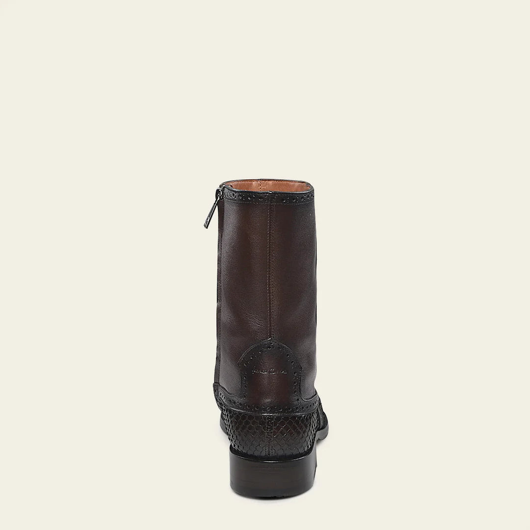 827PBTS - Franco Cuadra Chocolate Dress Casual Python Skin Ankle