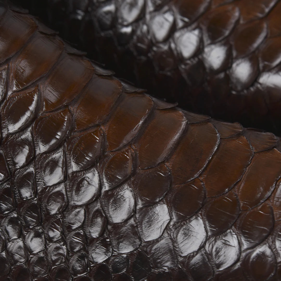 827PBTS - Franco Cuadra Chocolate Dress Casual Python Skin Ankle