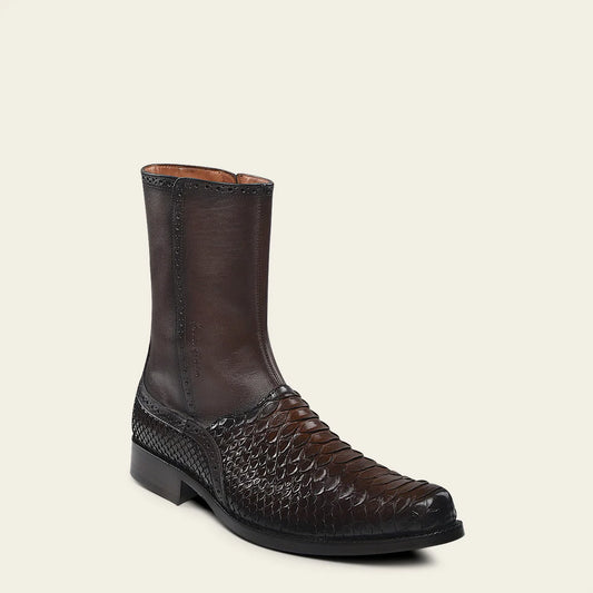 827PBTS - Franco Cuadra Chocolate Dress Casual Python Skin Ankle