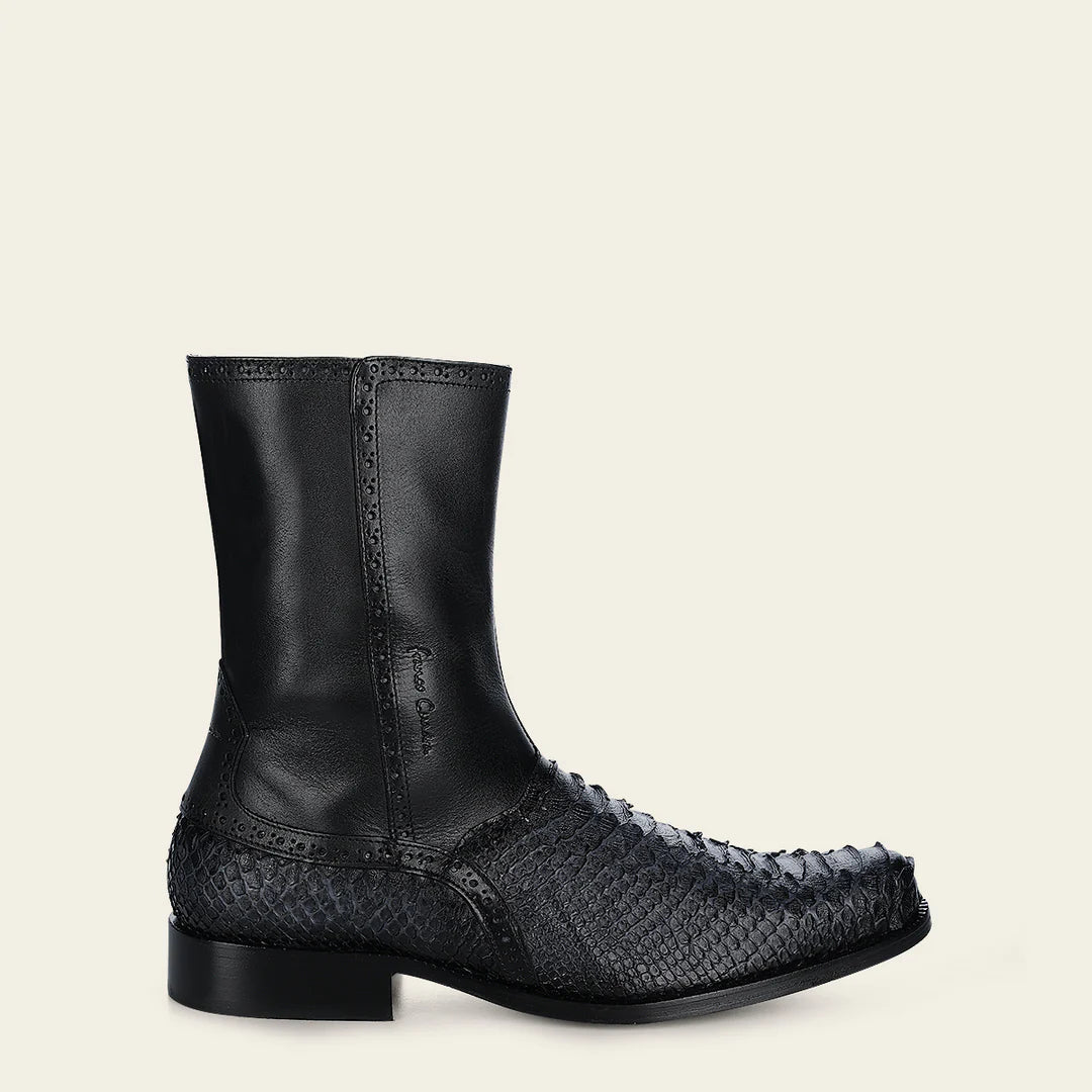 827PBTS - Franco Cuadra grey dress python skin boots for men