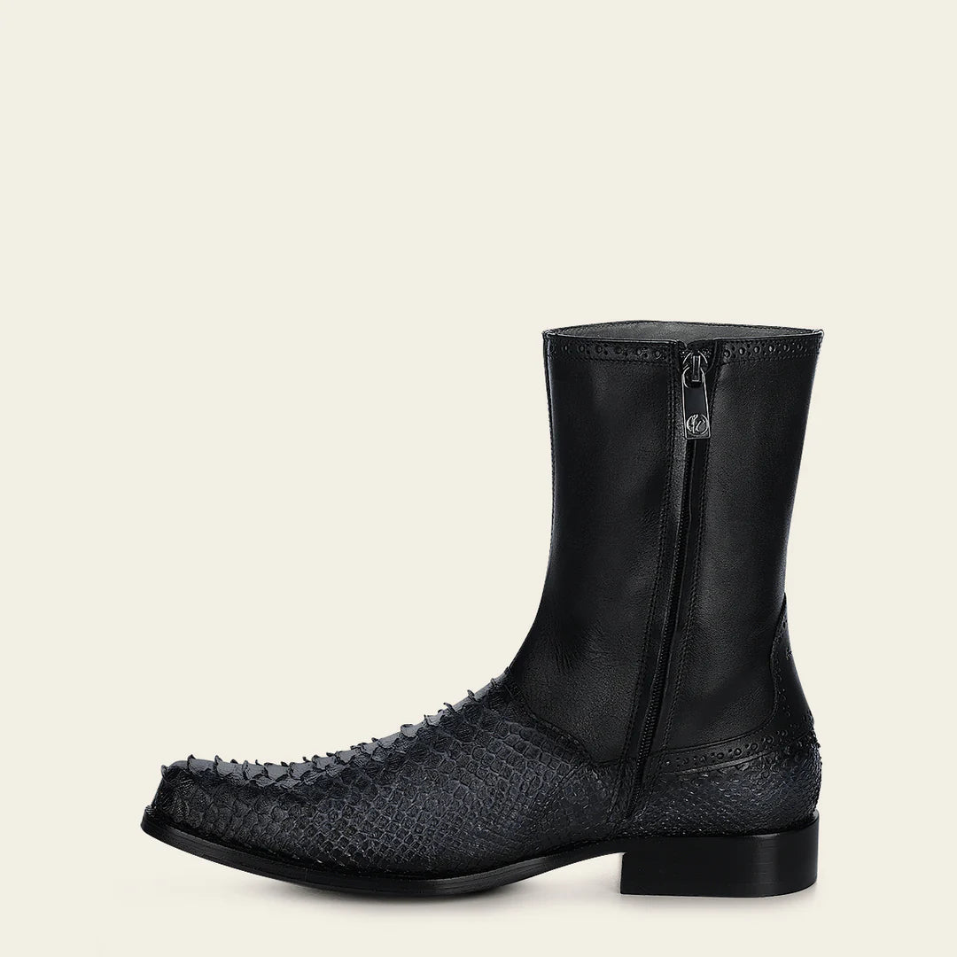 827PBTS - Franco Cuadra grey dress python skin boots for men