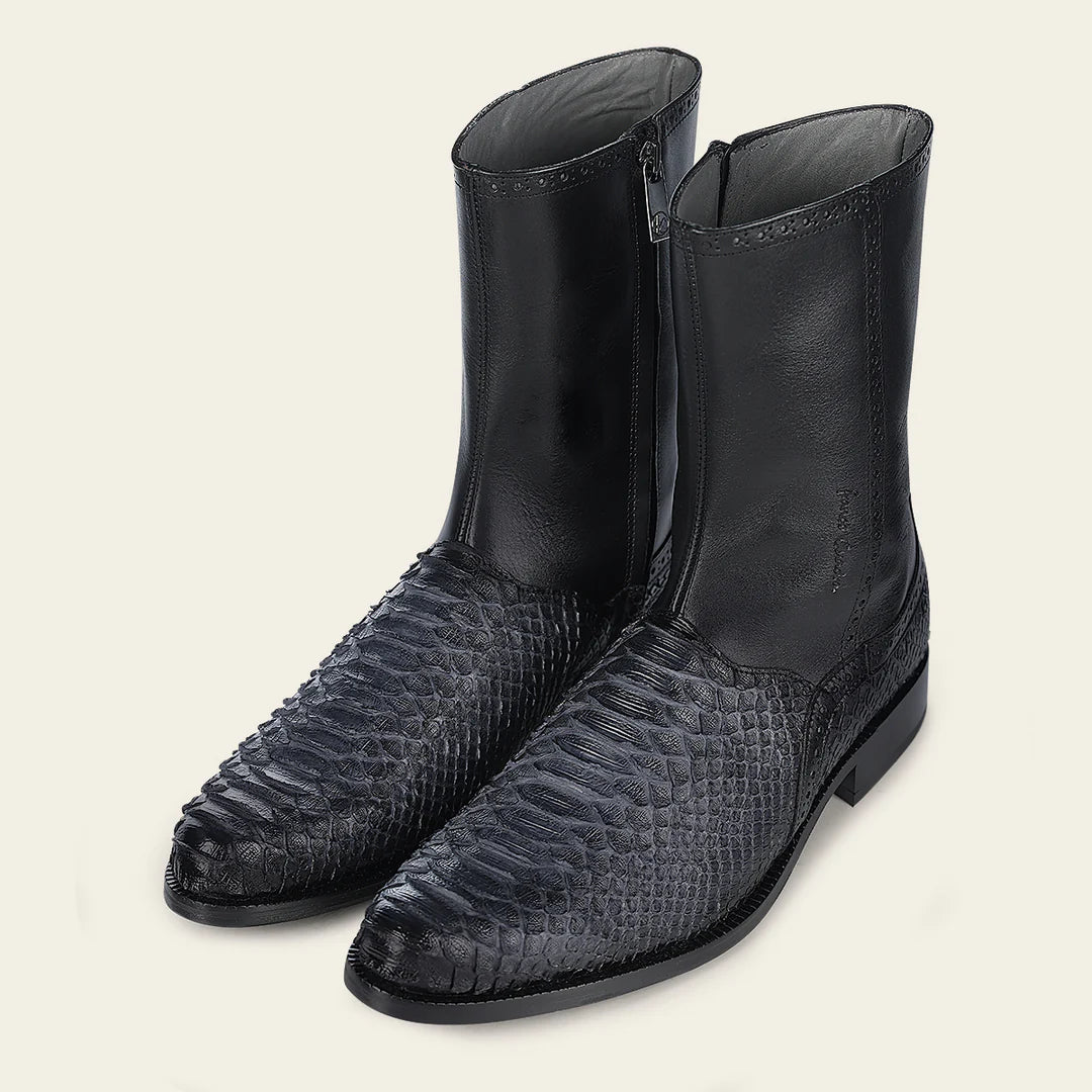 827PBTS - Franco Cuadra grey dress python skin boots for men