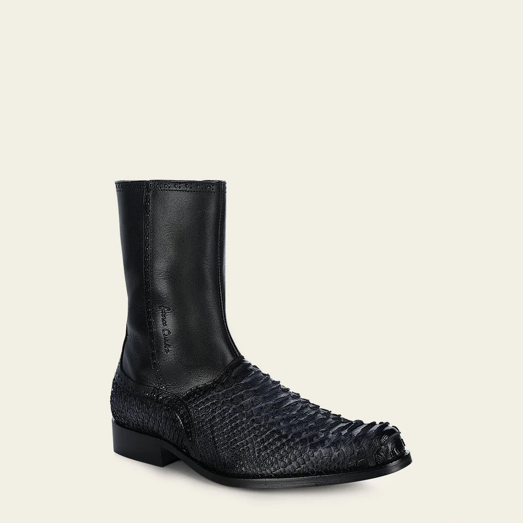 827PBTS - Franco Cuadra grey dress python skin boots for men