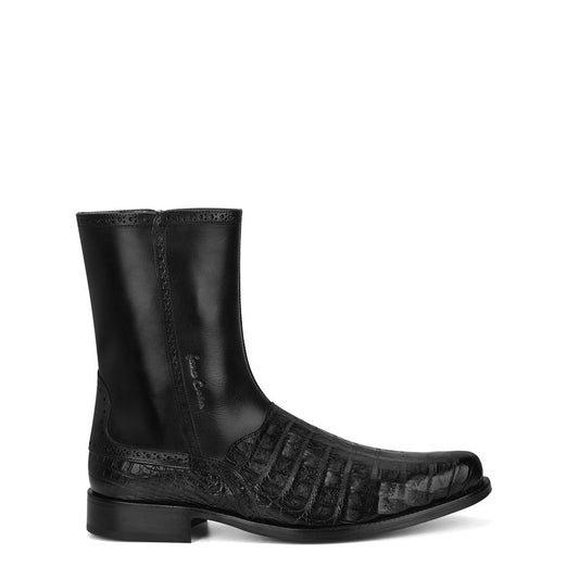 827FWTS - Franco Cuadra black dress casual caiman leather ankle boots for men-Kuet.us