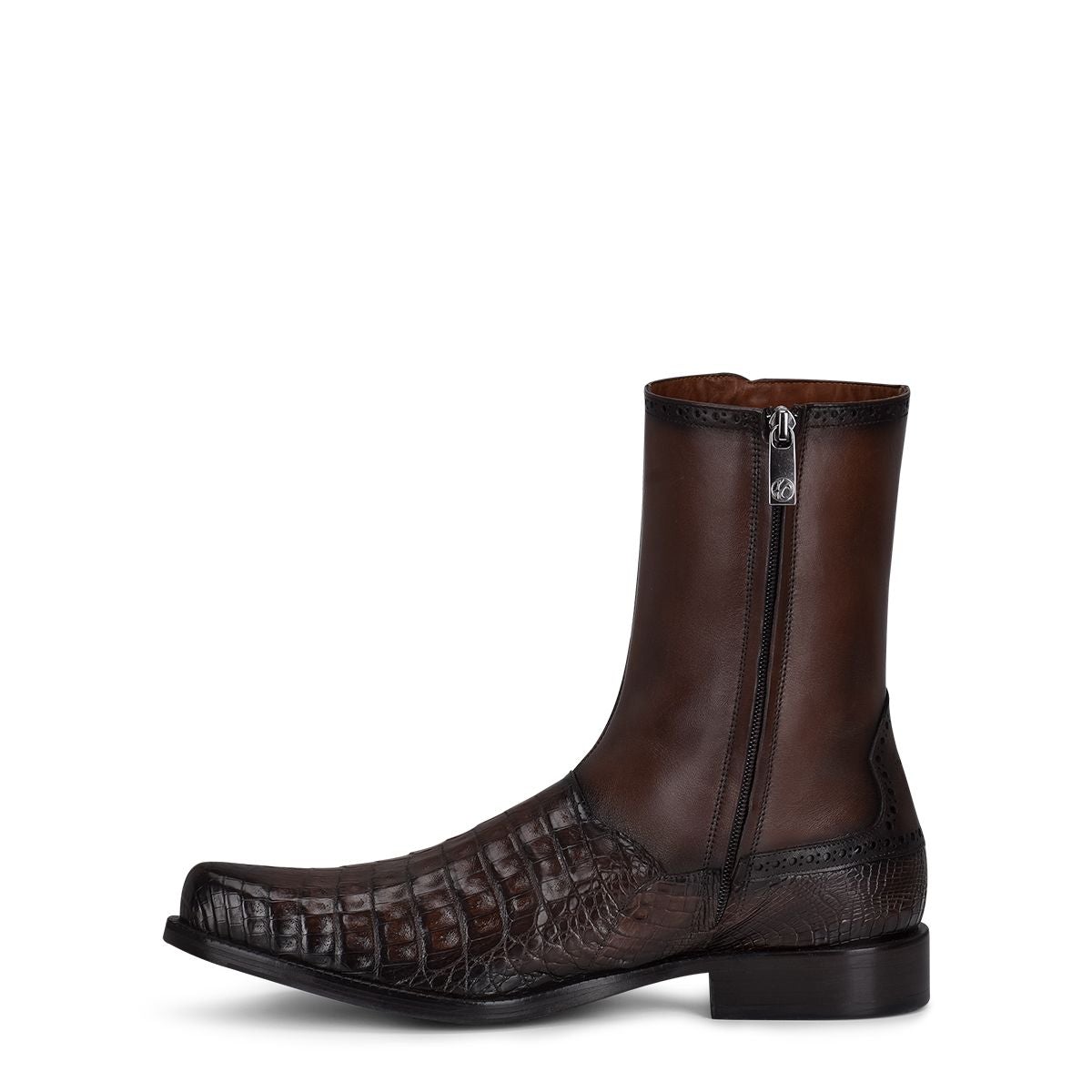 827FWTS - Franco Cuadra brown dress casual caiman leather ankle boots for men-Kuet.us