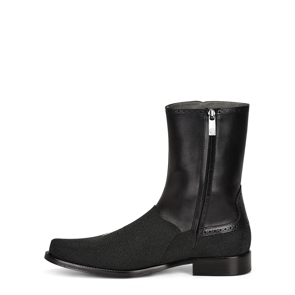 827MTTS - Franco Cuadra black dress casual stingray skin ankle boots for men-Kuet.us
