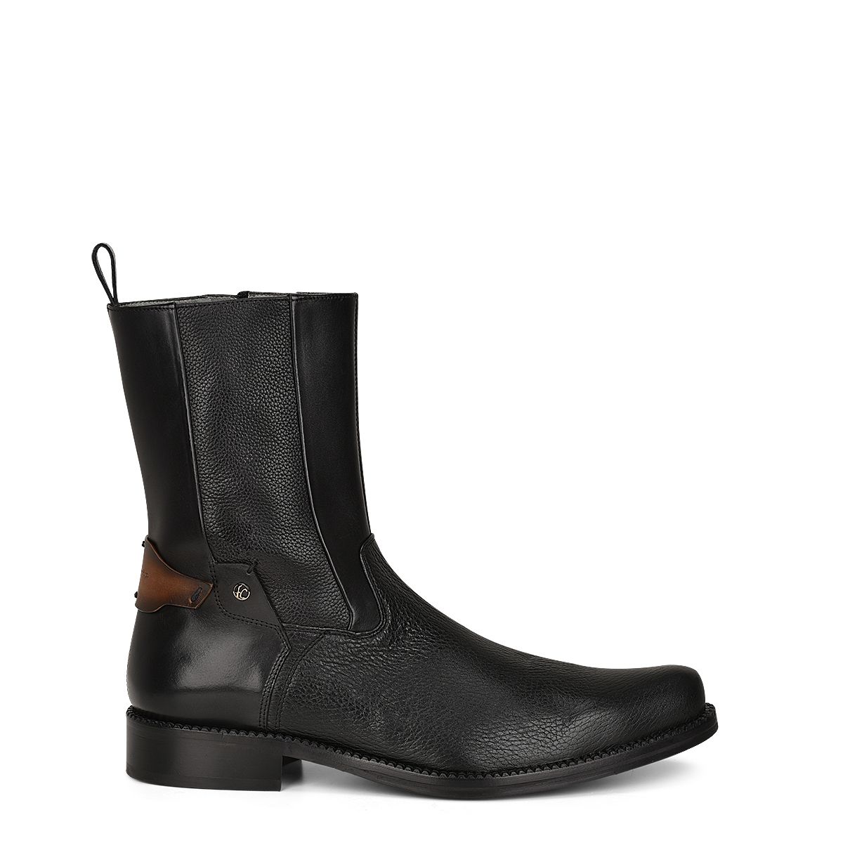 828VNTS - Franco Cuadra black dress casual leather zip ankle boots for men-Kuet.us