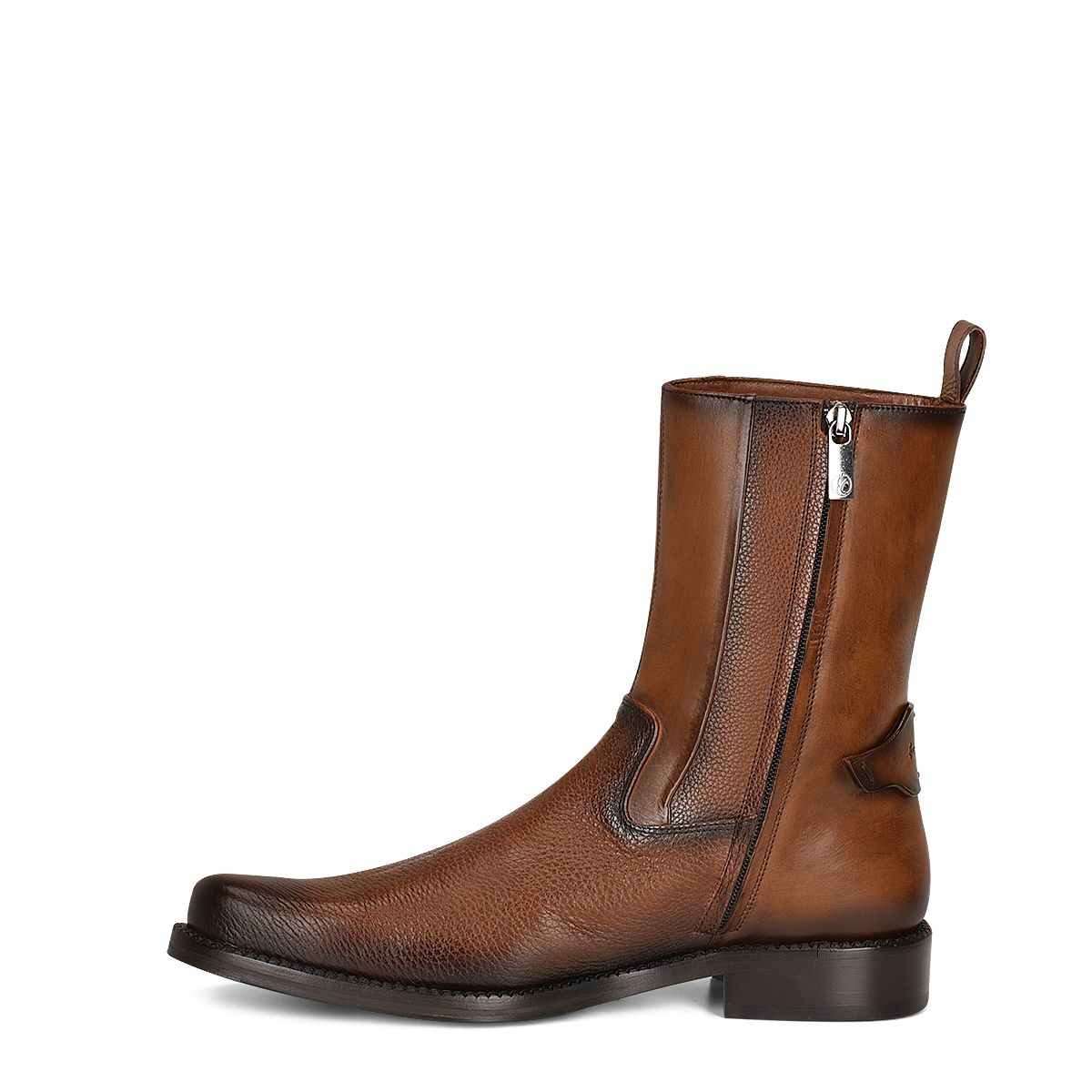 828VNTV - Franco Cuadra brown dress casual leather zip ankle boots for men-Kuet.us