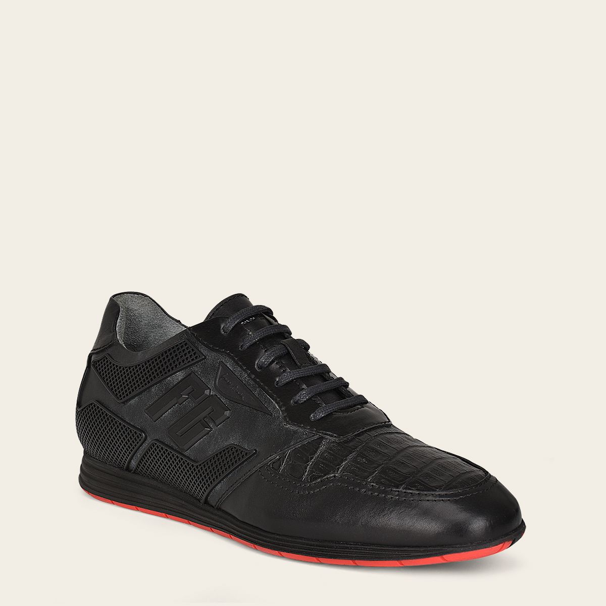 82KCWST - Cuadra black caiman leather sneakers for men
