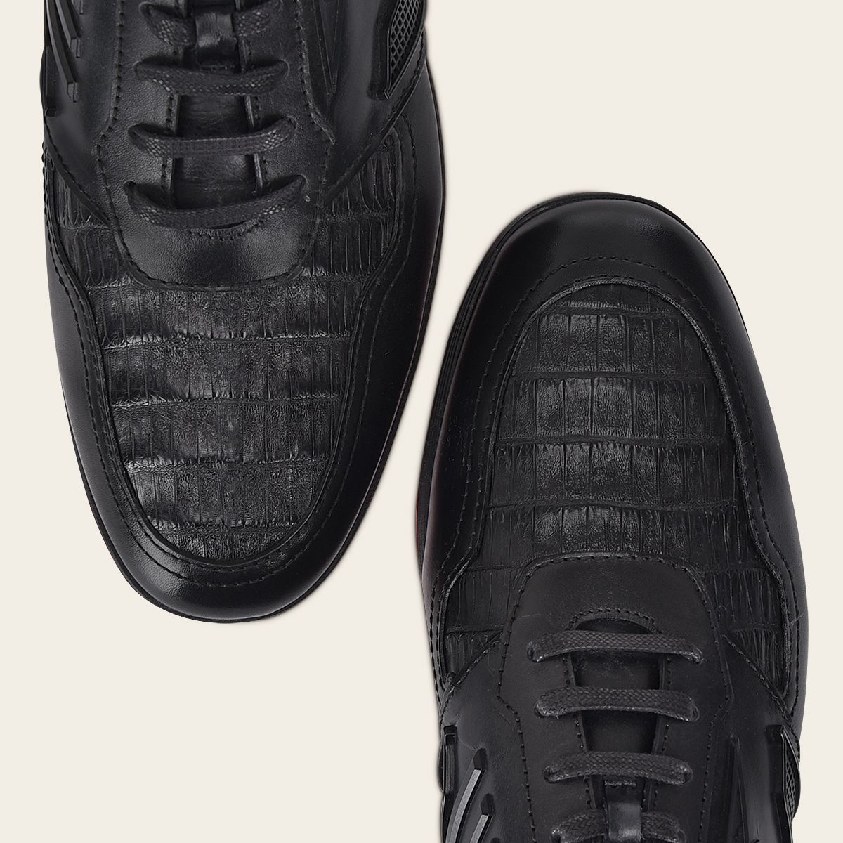 82KCWST - Cuadra black caiman leather sneakers for men