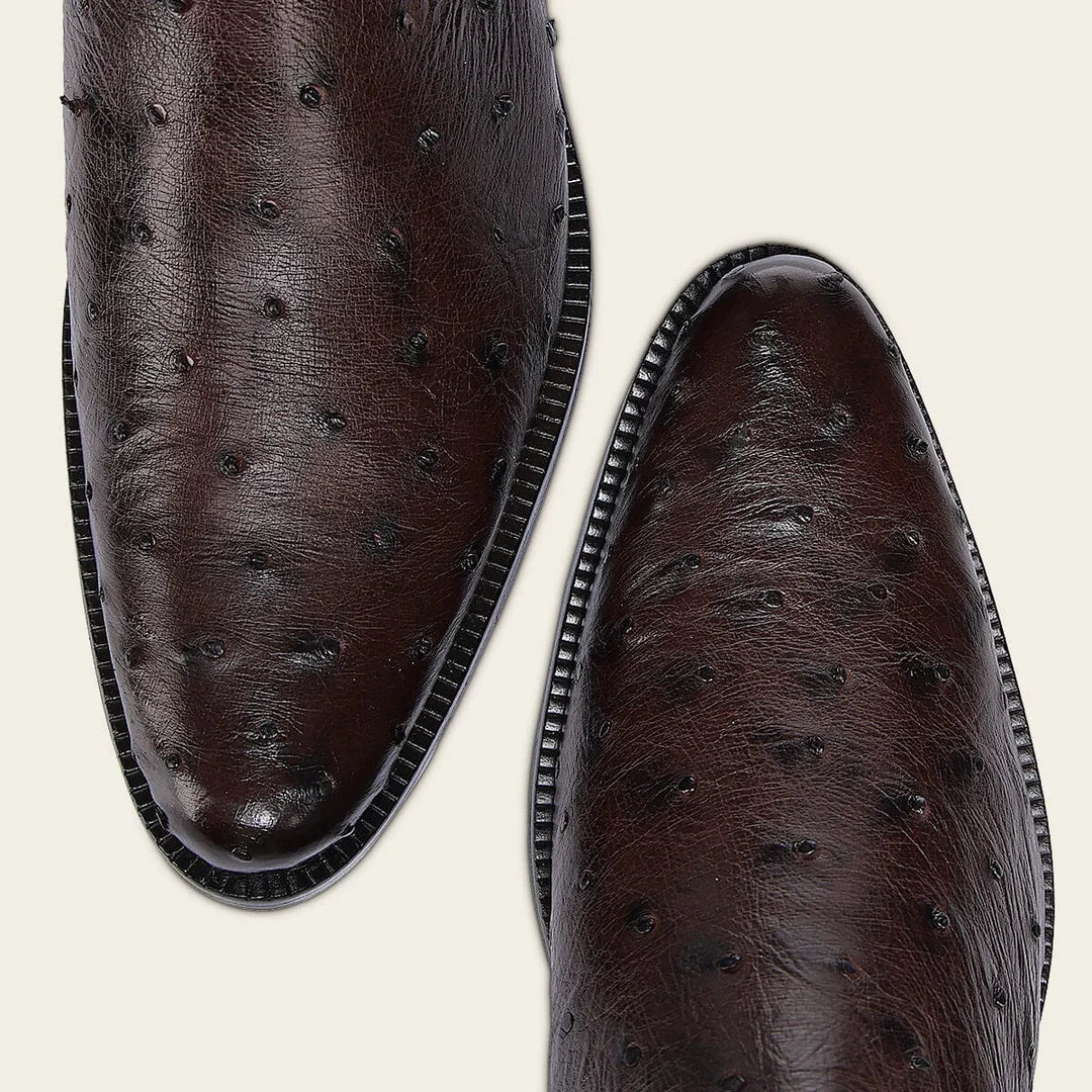 834AVTS - Franco Cuadra brown dress casual ostrich leather ankle boots for men