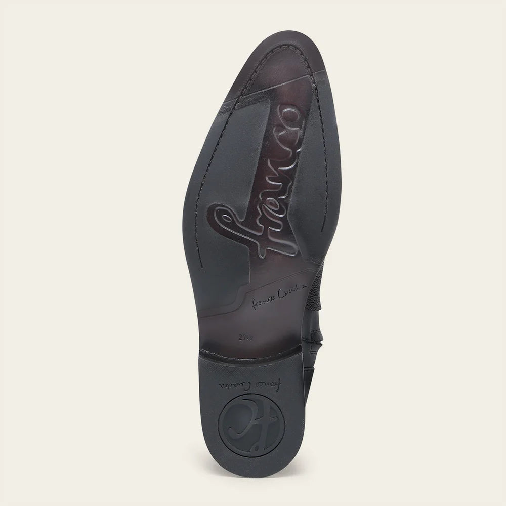836MTTS - Franco Cuadra Black Dress Casual Stingray Leather Zip Boots for Men