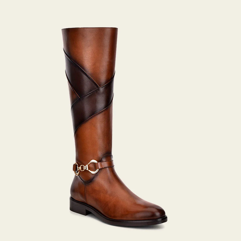 Franco Cuadra brown casual leather riding boots for women.