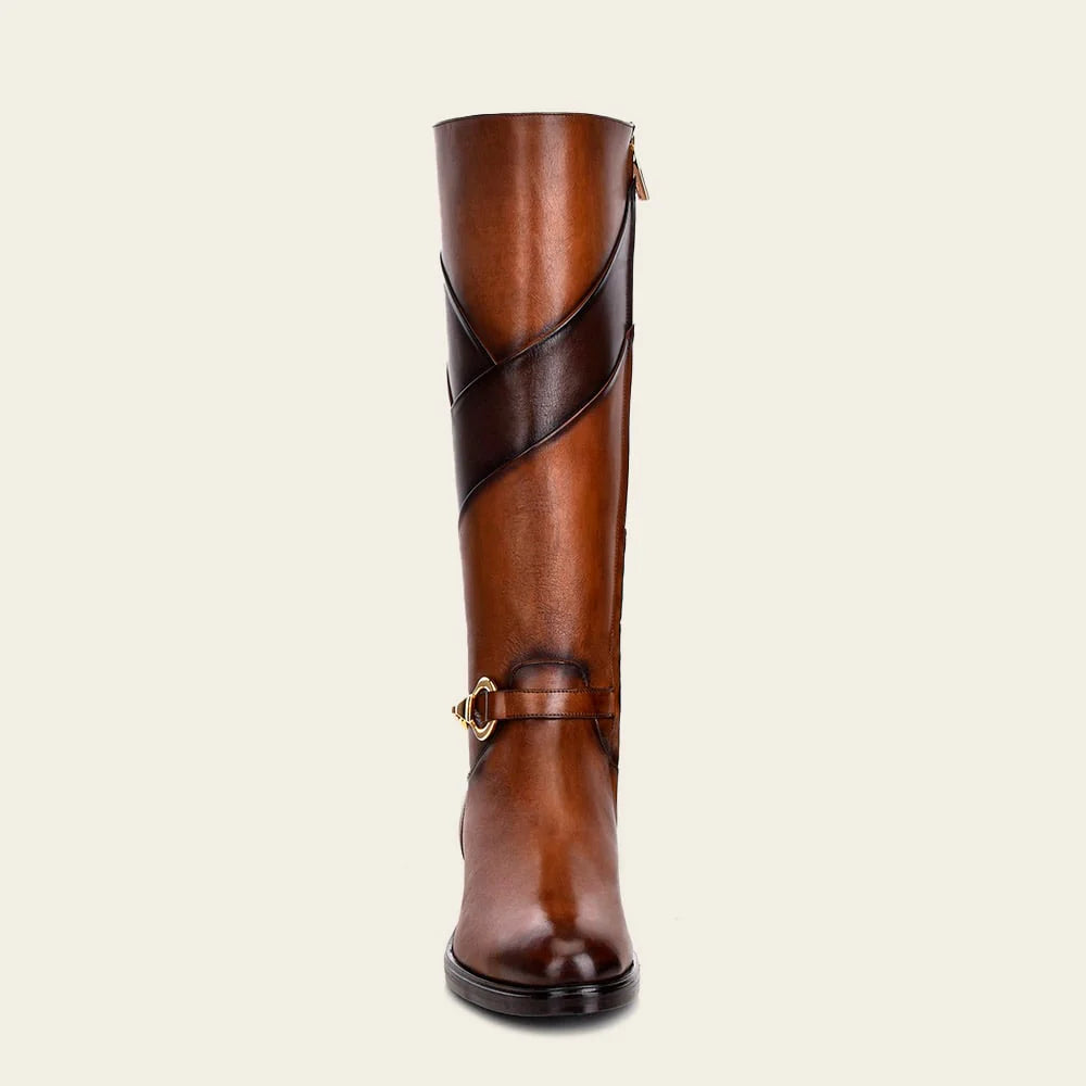 Franco Cuadra brown casual leather riding boots for women.