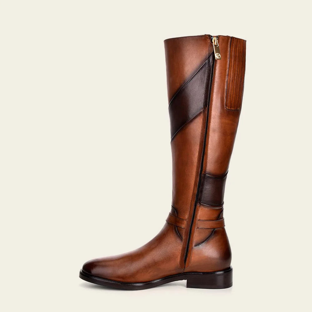 Franco Cuadra brown casual leather riding boots for women.
