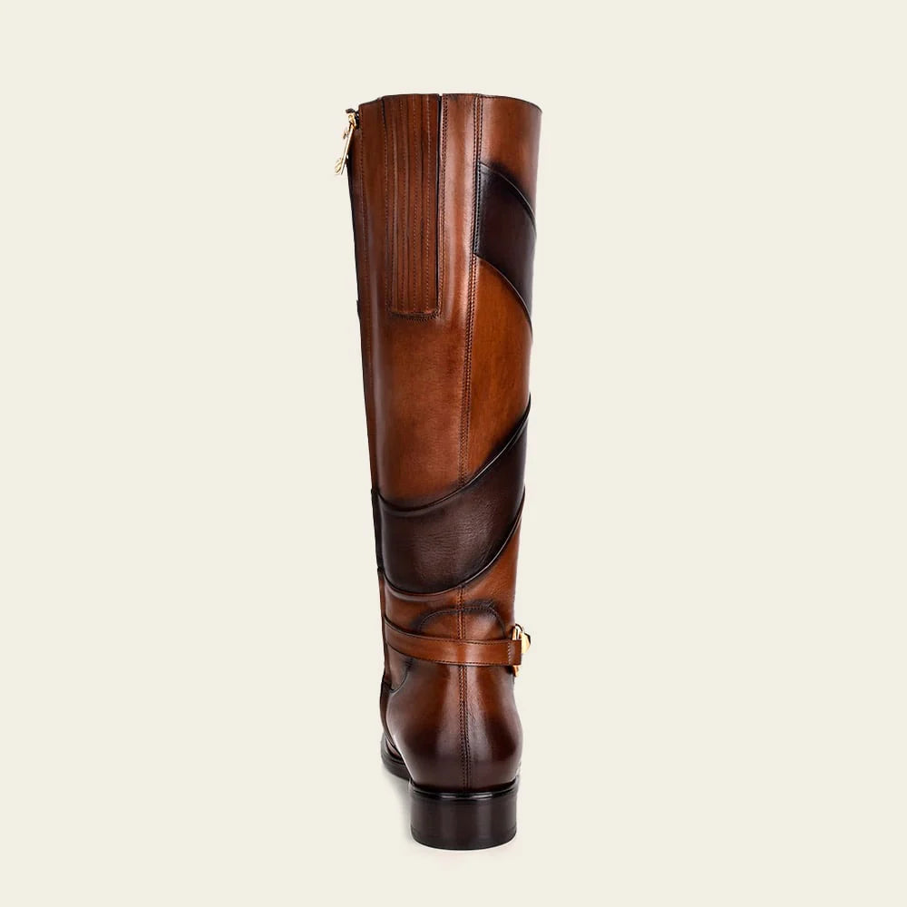 Franco Cuadra brown casual leather riding boots for women.