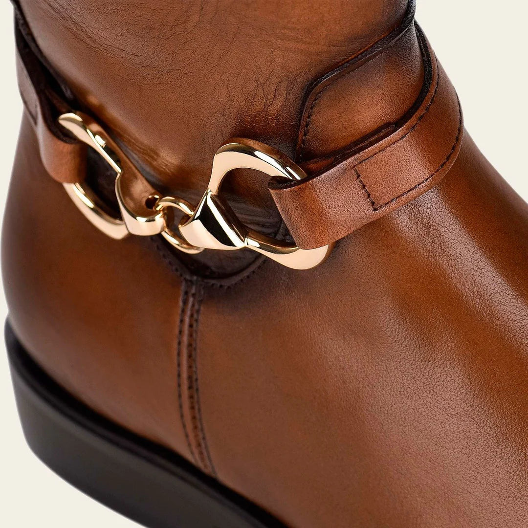 Franco Cuadra brown casual leather riding boots for women.