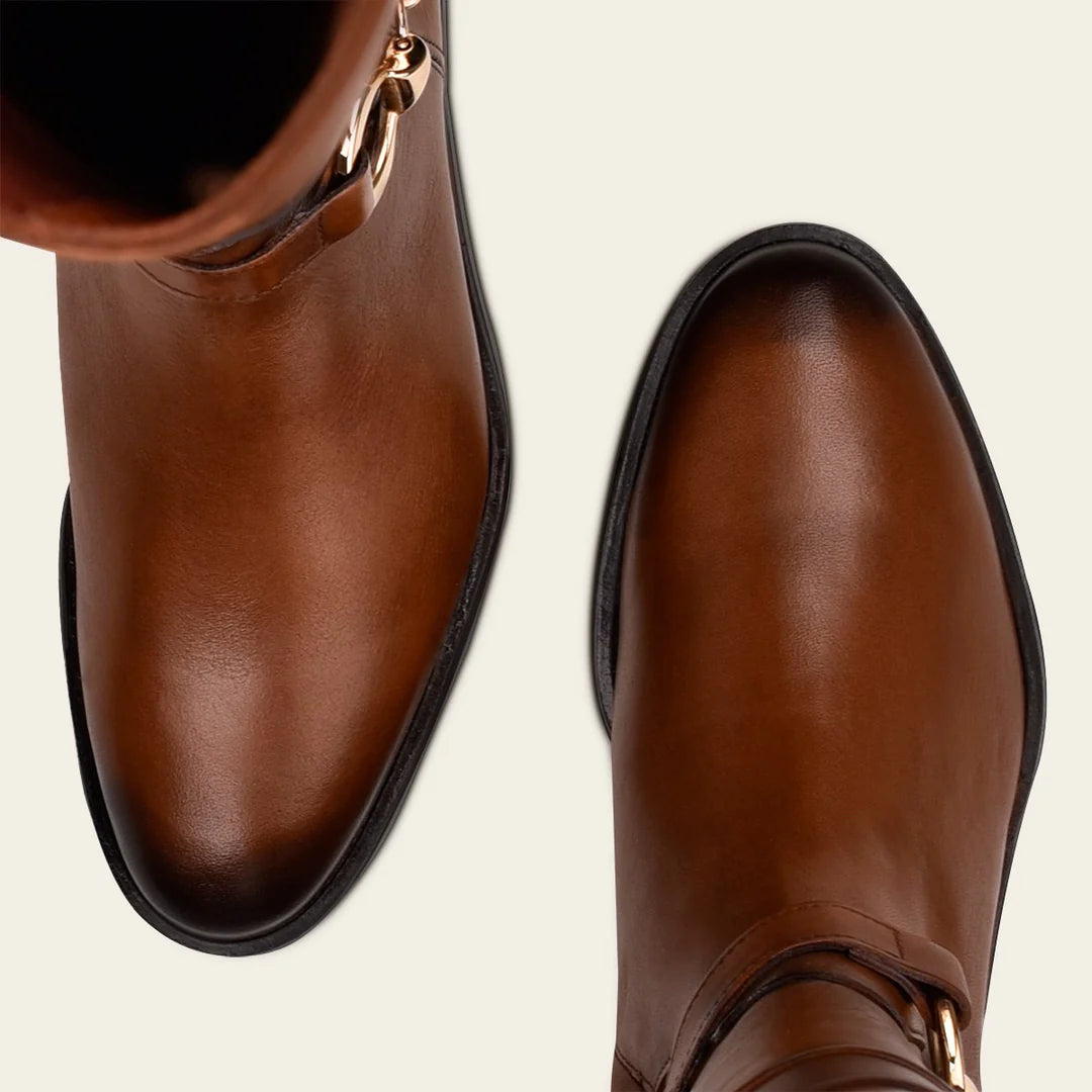Franco Cuadra brown casual leather riding boots for women.