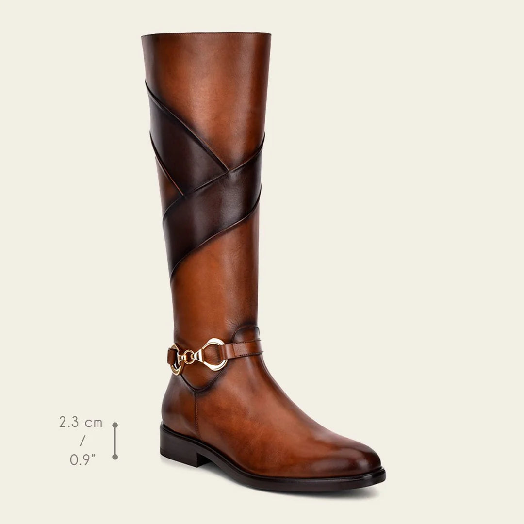 Franco Cuadra brown casual leather riding boots for women.