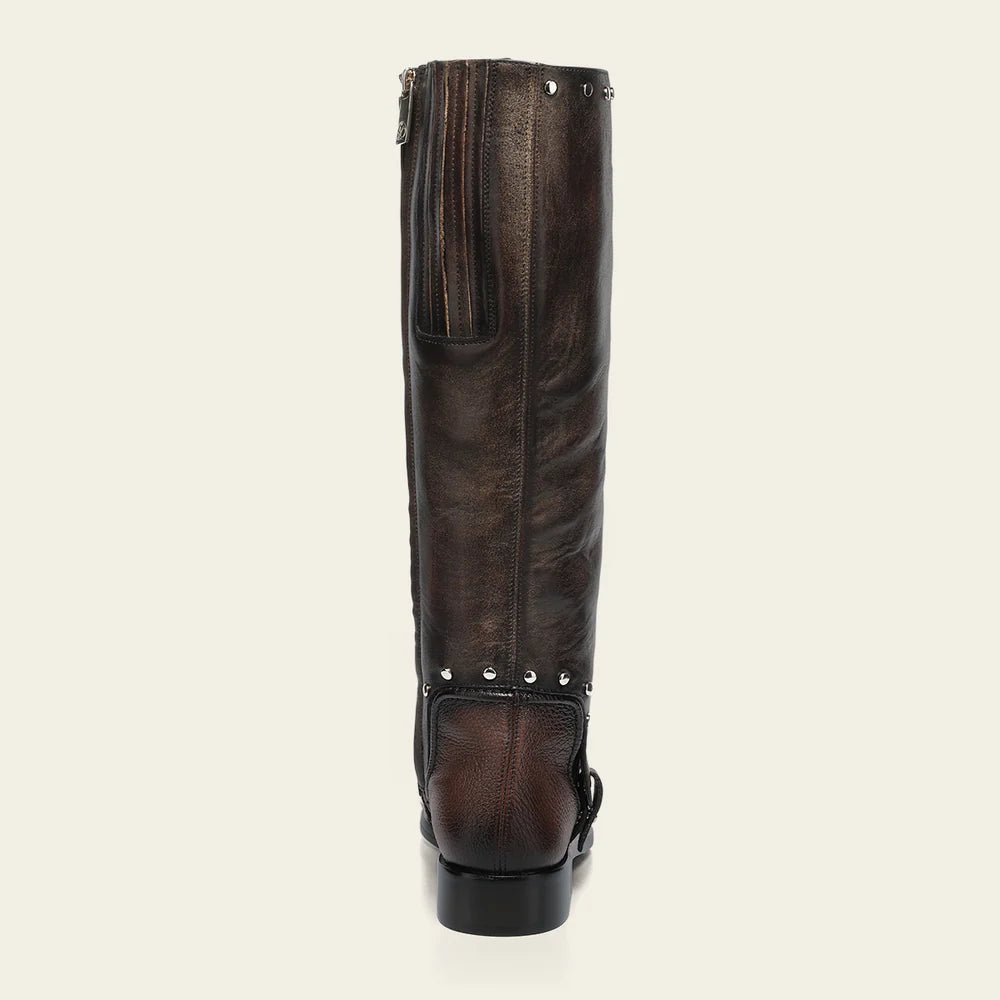Franco Cuadra brown casual leather riding boots for women.