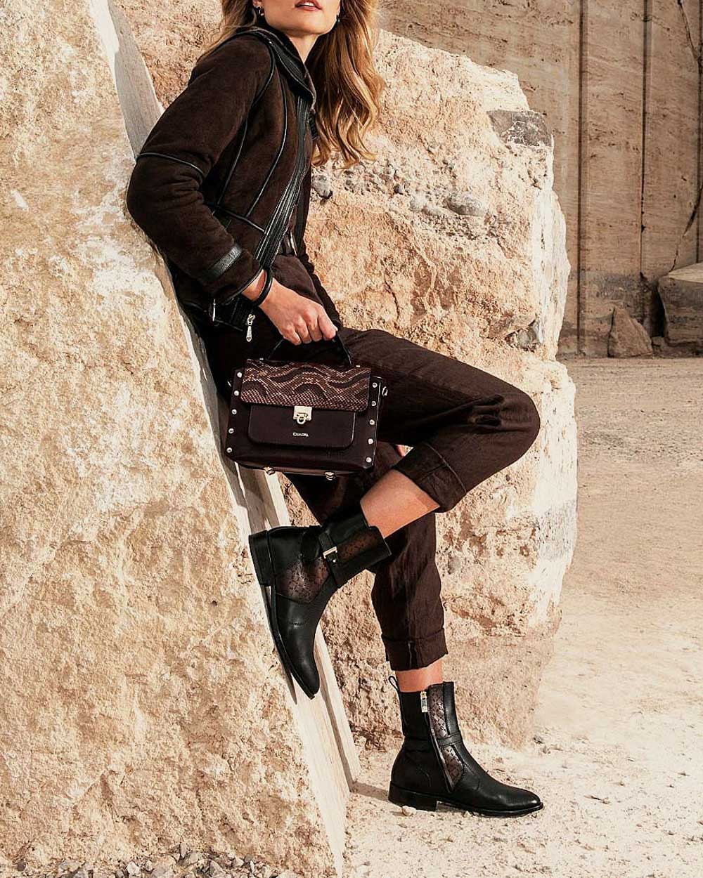 89TTSTS - Franco Cuadra Black Casual Fashion Calfskin Leather Boots