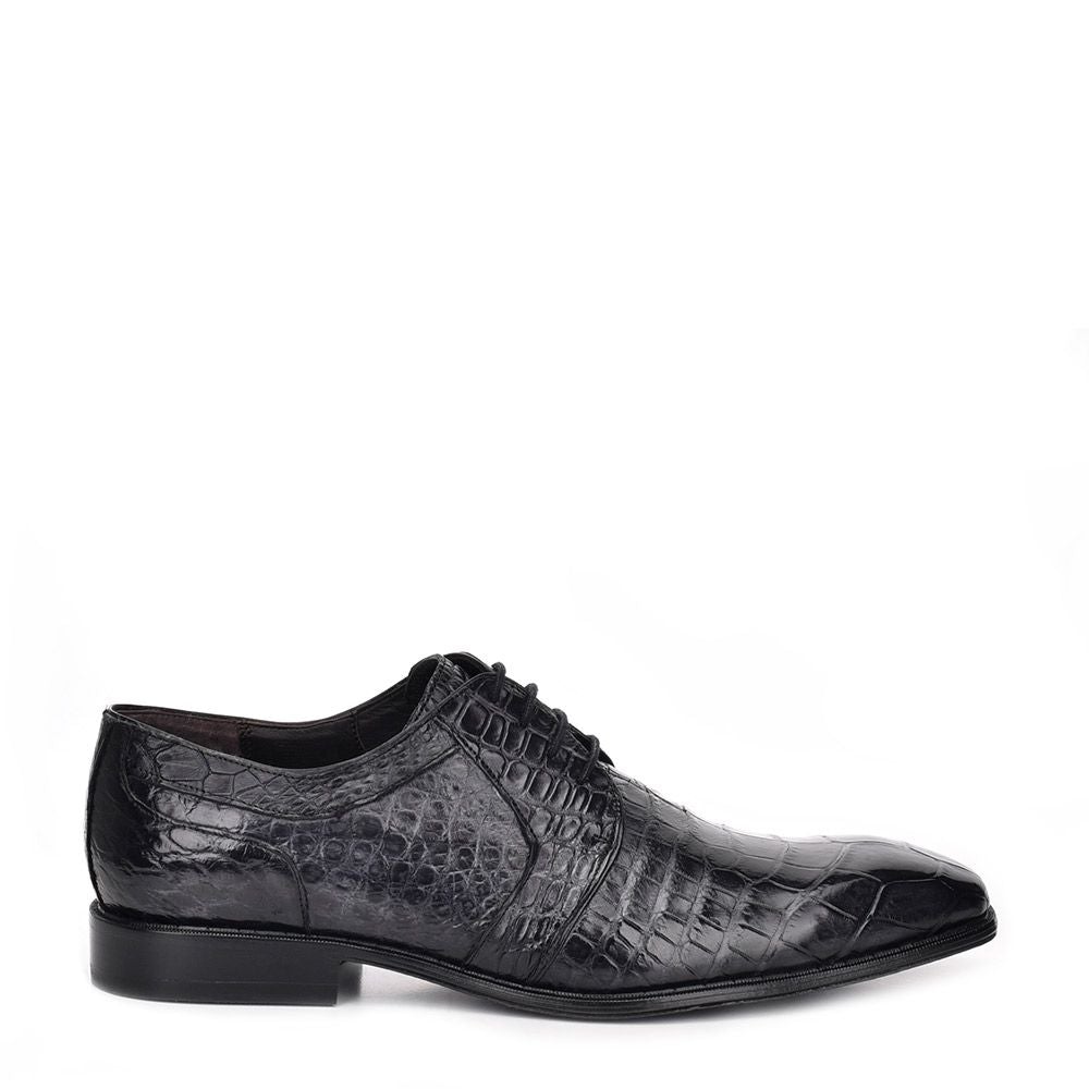 915LPLP - Cuadra black dress casual alligator leather derby shoes for men-Kuet.us