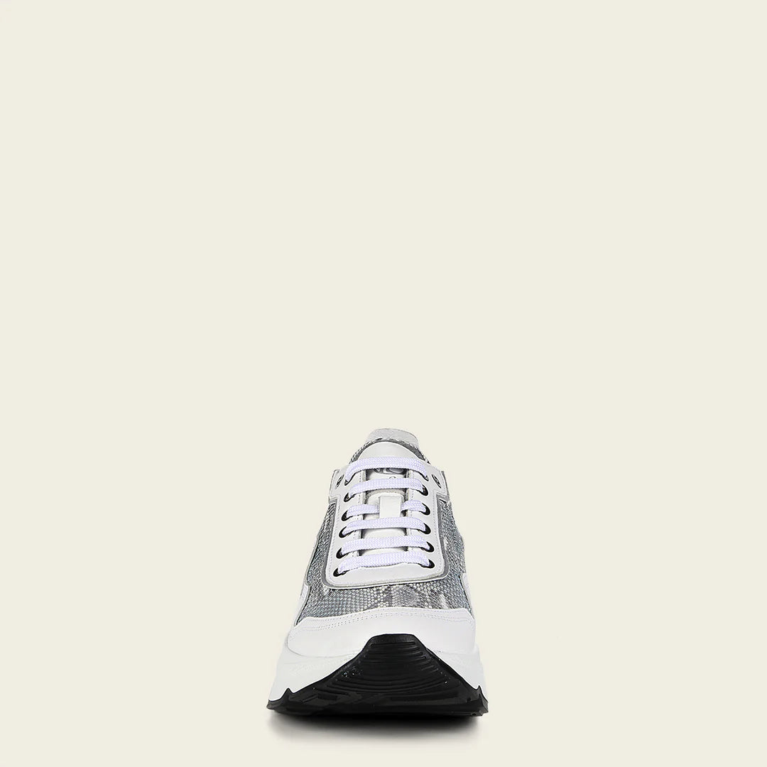 A09PBPN - Cuadra White Python Sneakers for Women