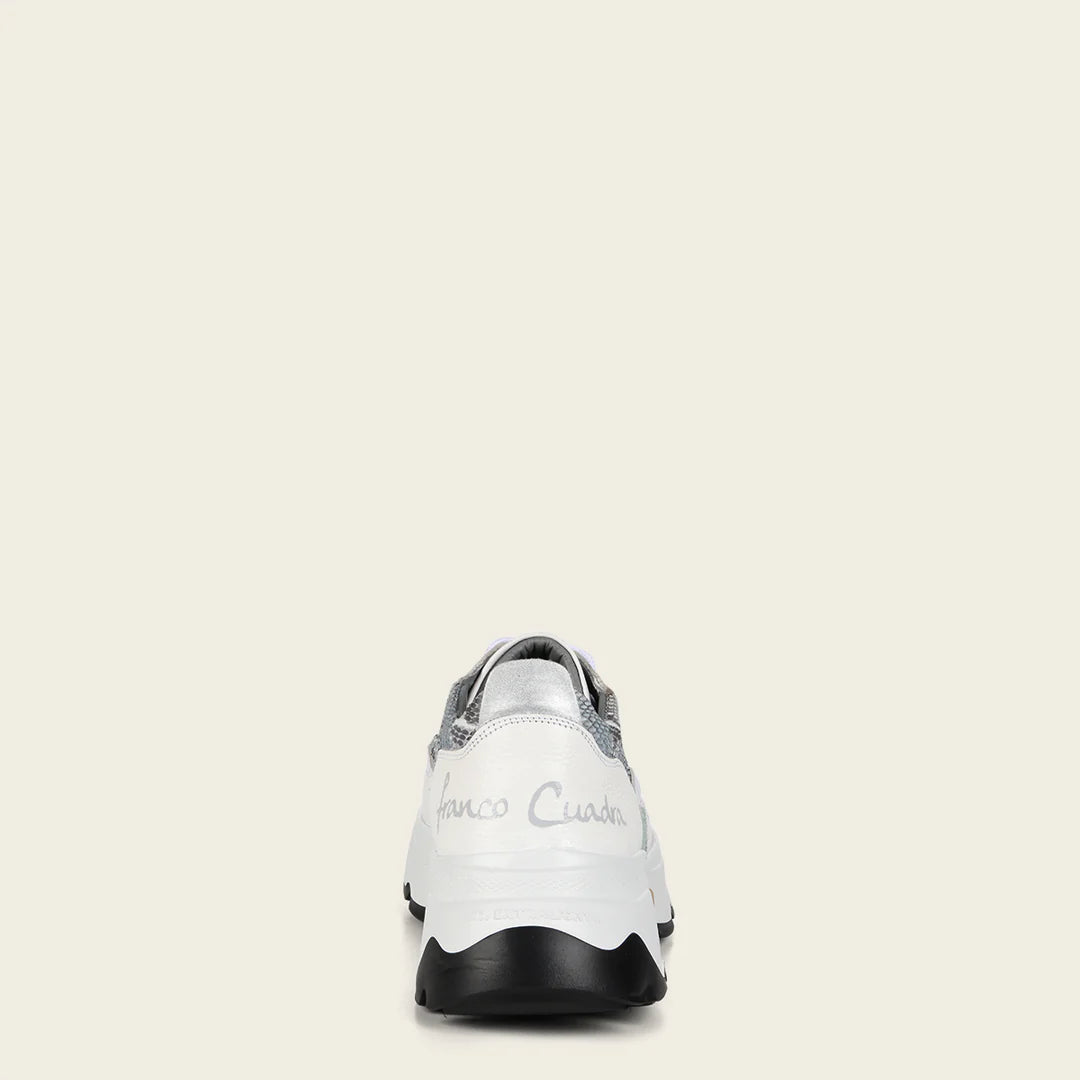 A09PBPN - Cuadra White Python Sneakers for Women