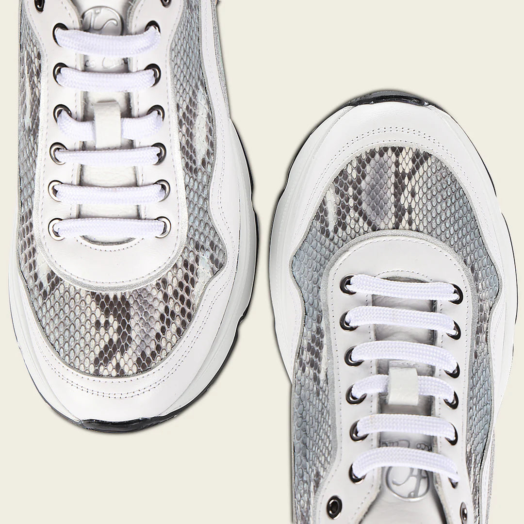 A09PBPN - Cuadra White Python Sneakers for Women