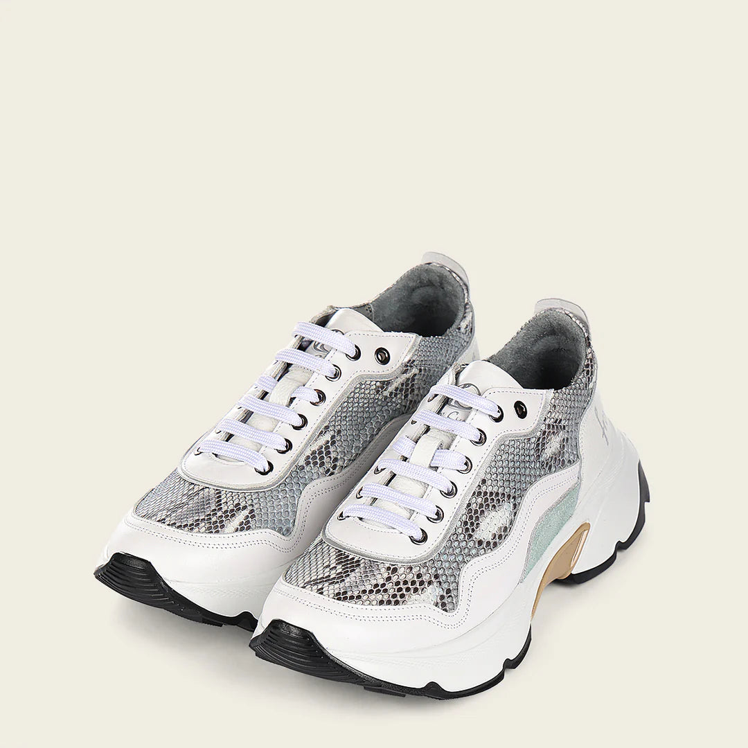 A09PBPN - Cuadra White Python Sneakers for Women