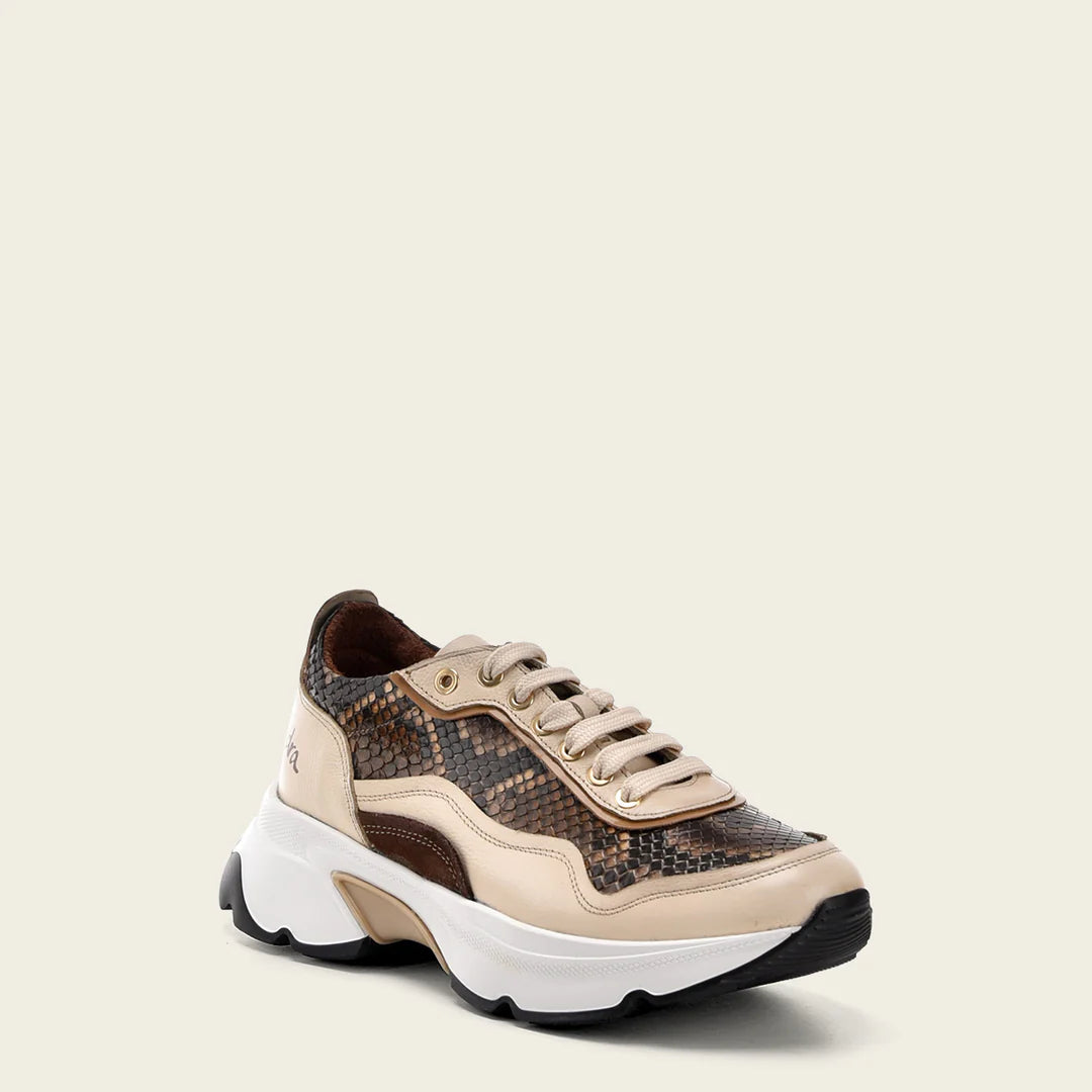 A09PBVW - Cuadra Honey Python Sneakers for Women