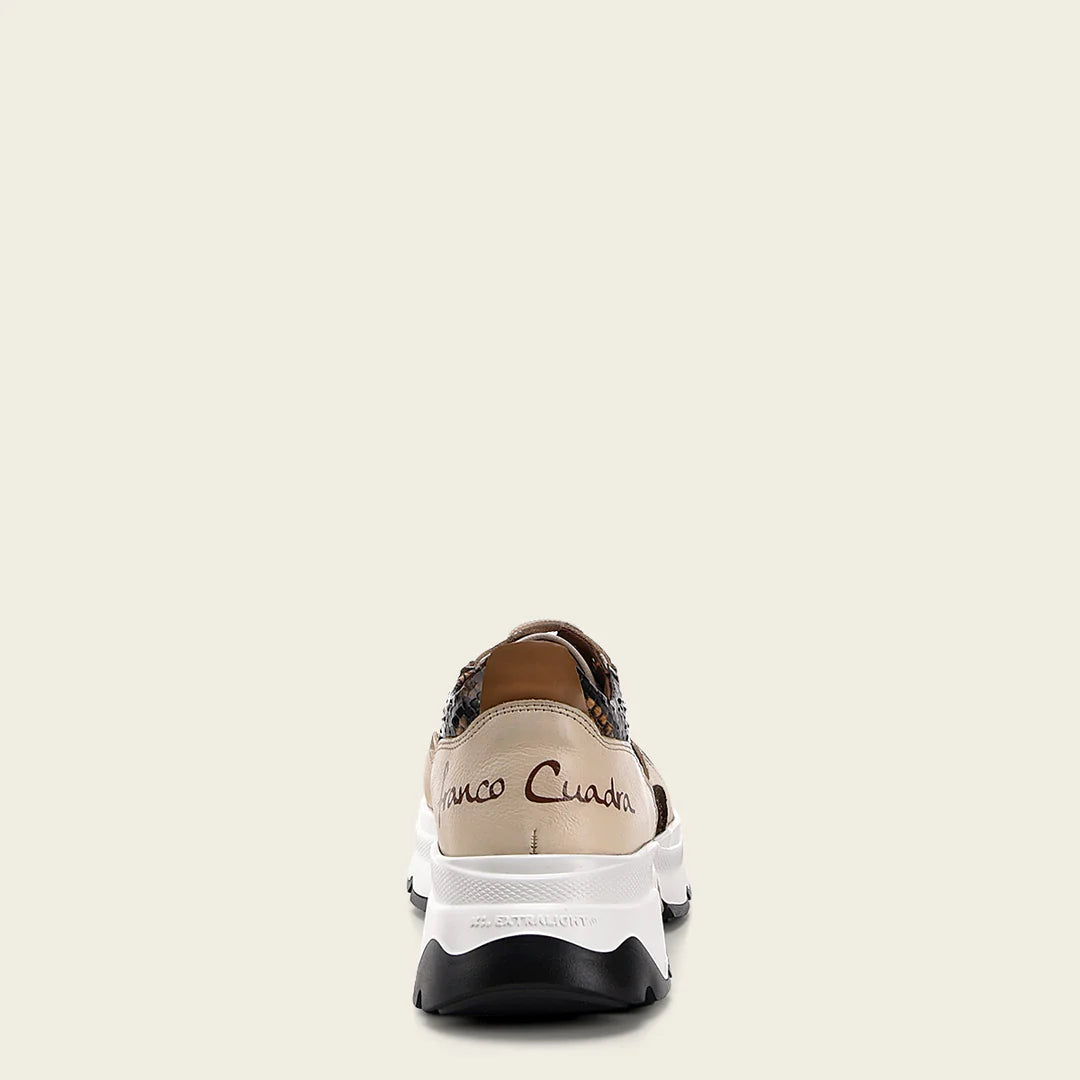 A09PBVW - Cuadra Honey Python Sneakers for Women