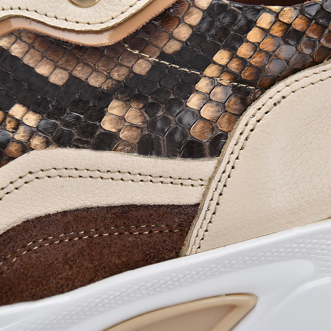 A09PBVW - Cuadra Honey Python Sneakers for Women