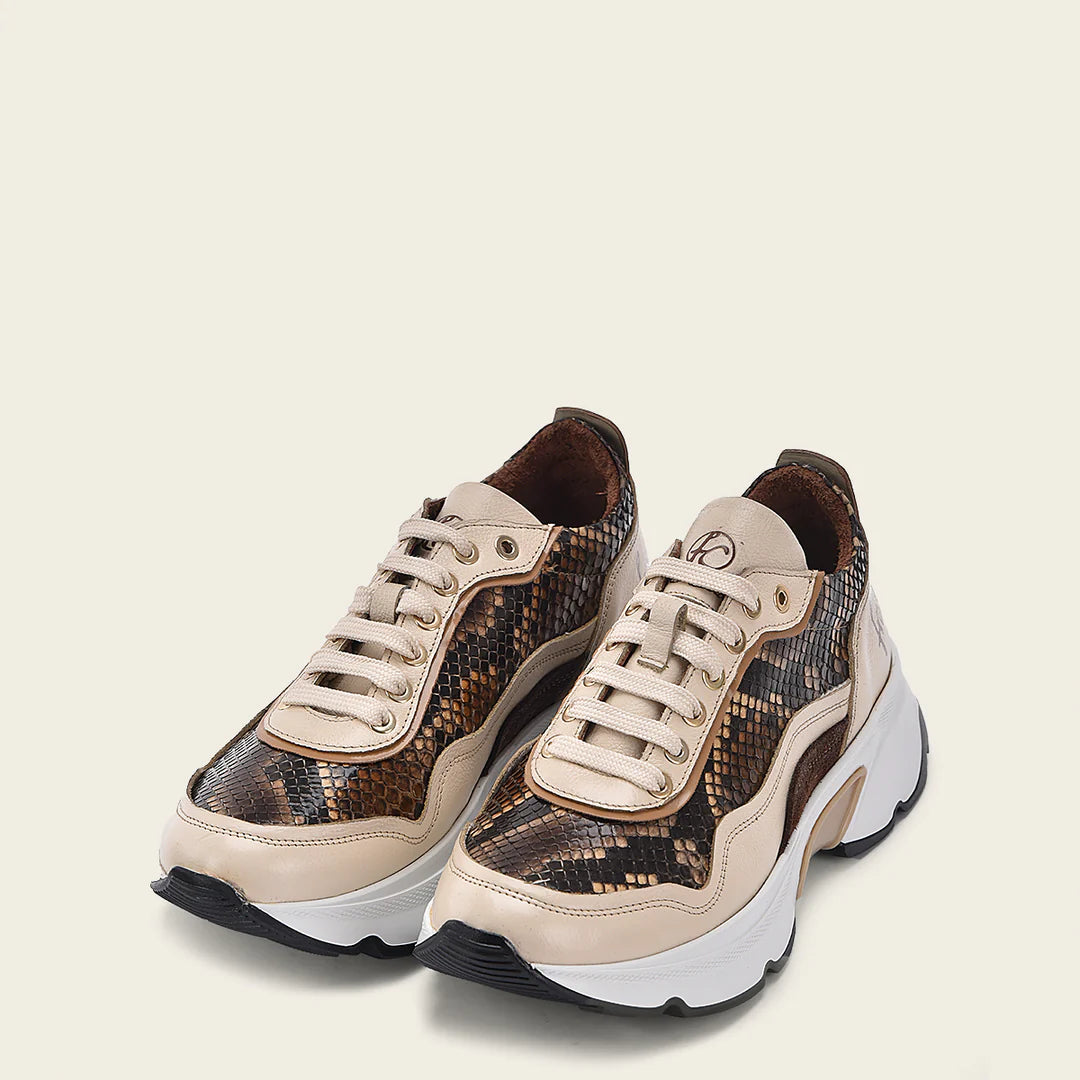 A09PBVW - Cuadra Honey Python Sneakers for Women
