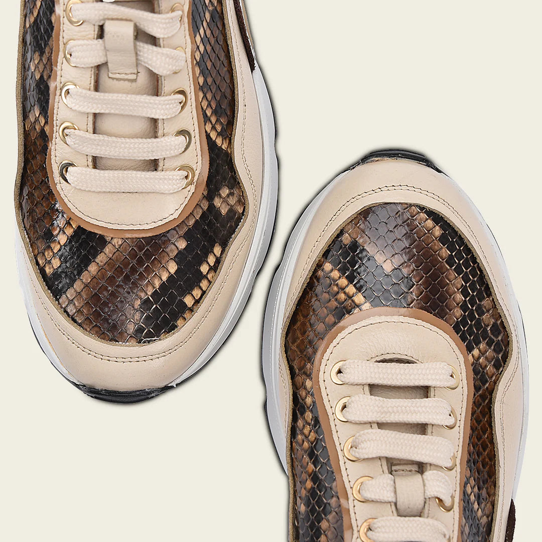 A09PBVW - Cuadra Honey Python Sneakers for Women