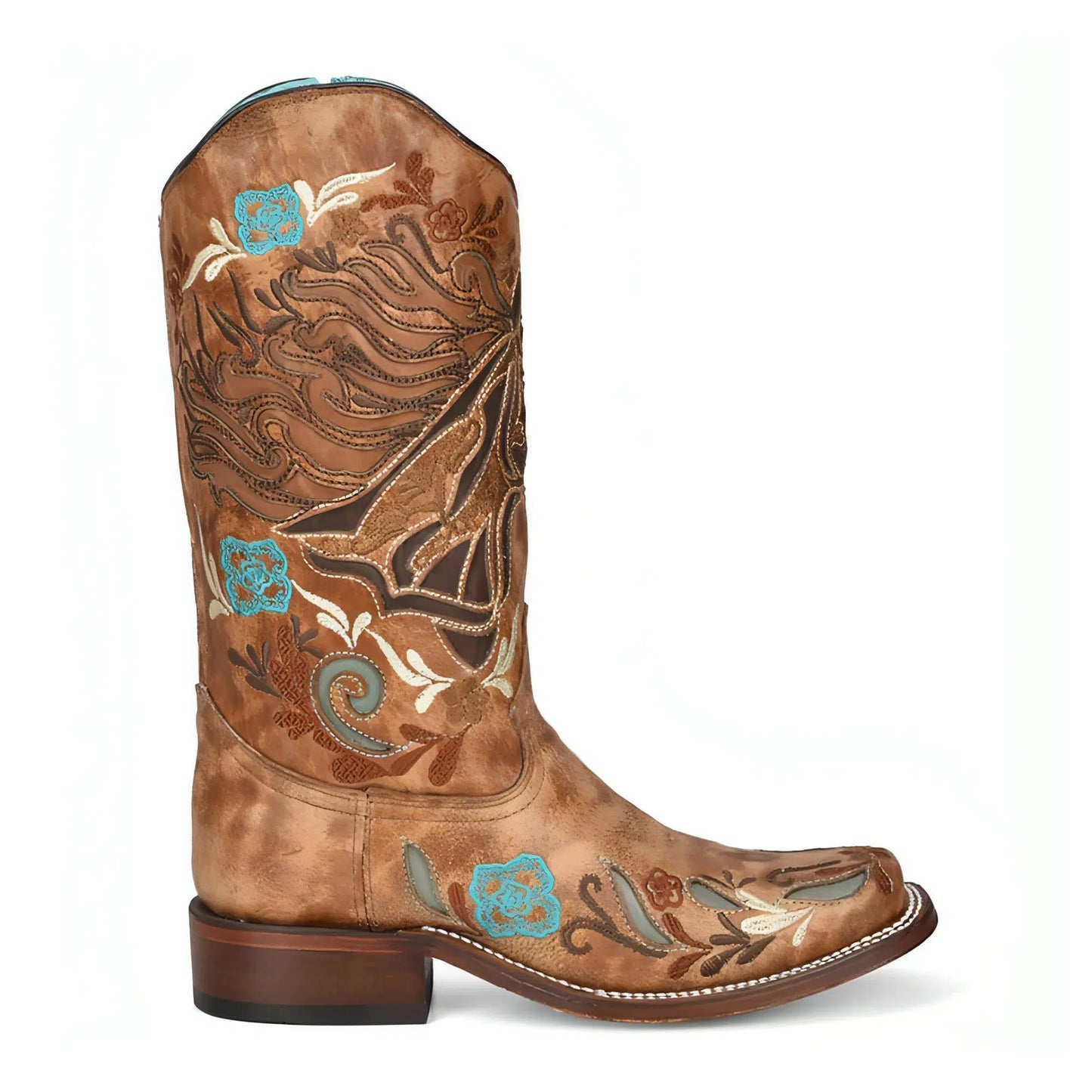 A4266 - M Corral brown western cowgirl leather boots for women
