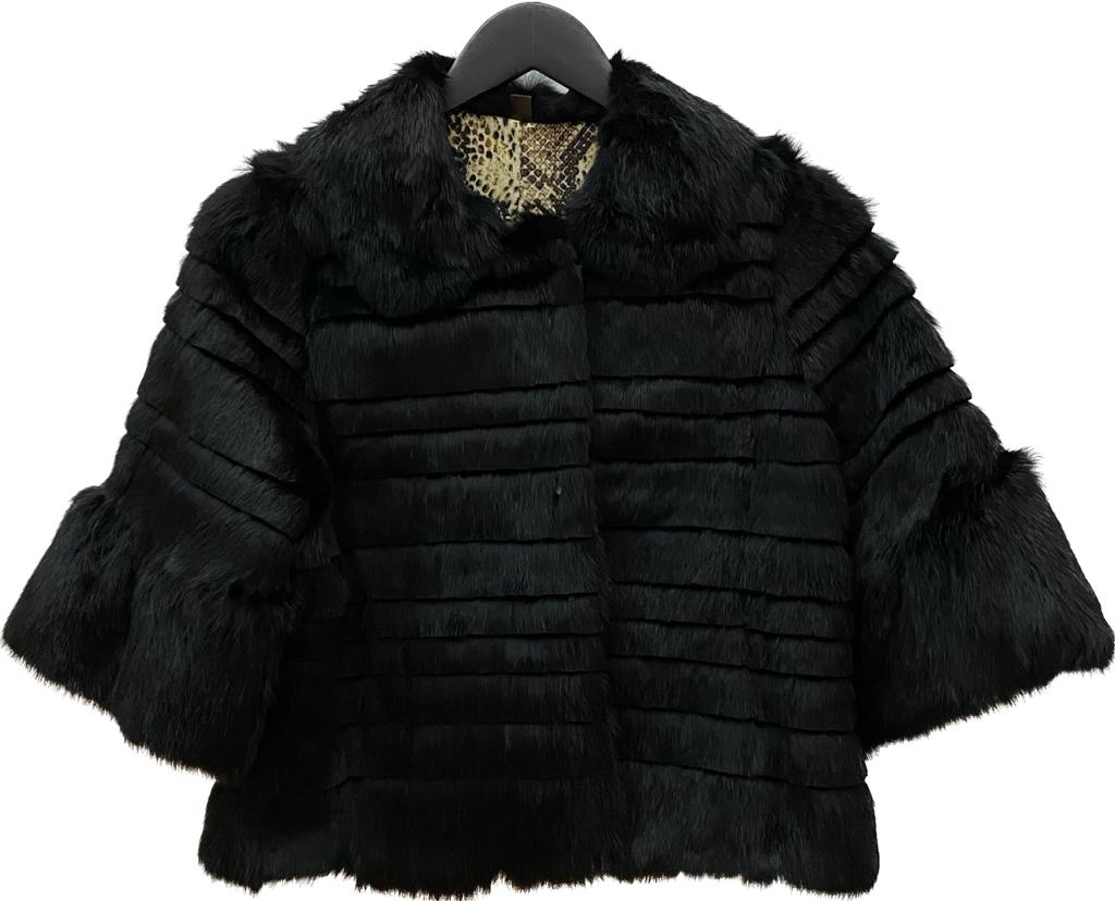 B16R - Cuadra black rabbit fur coat for women-Kuet.us