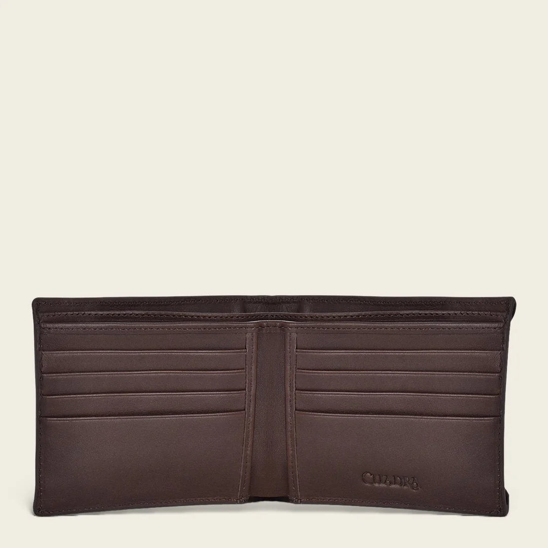 B3039MA - Cuadra Brown Casual Fashion Stingray Leather Bi Fold Wallet