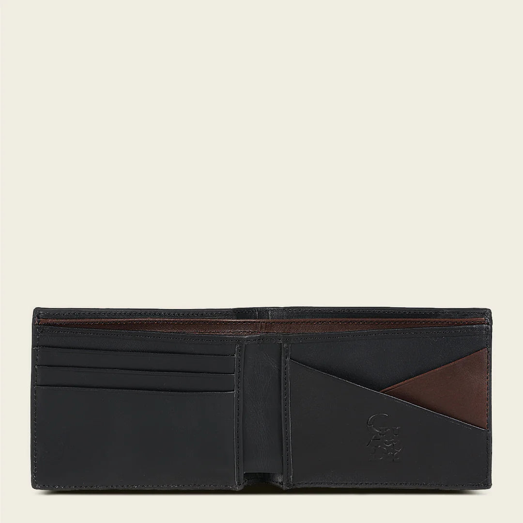 BC024MO - Cuadra Black Classic Moreleti Exotic Bifold Wallet for Men