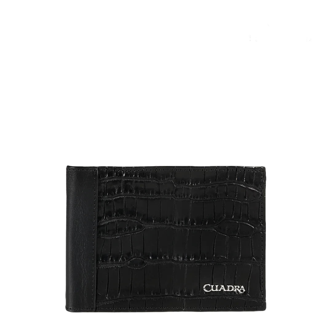 BC024MO - Cuadra Black Classic Moreleti Exotic Bifold Wallet for Men