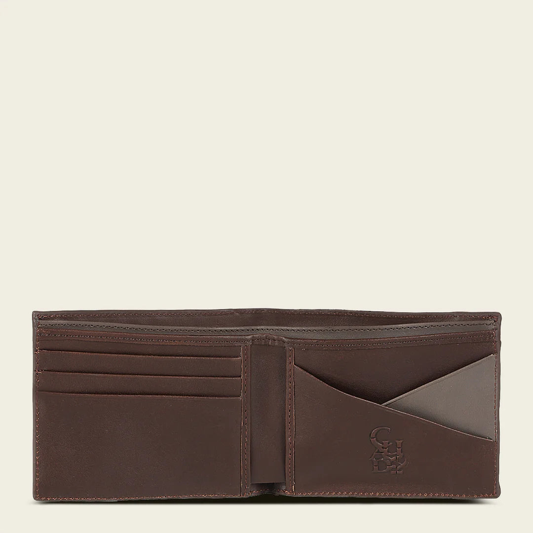BC025RS - Cuadra Brown Cowhide Leather Bi Fold Wallet for Men