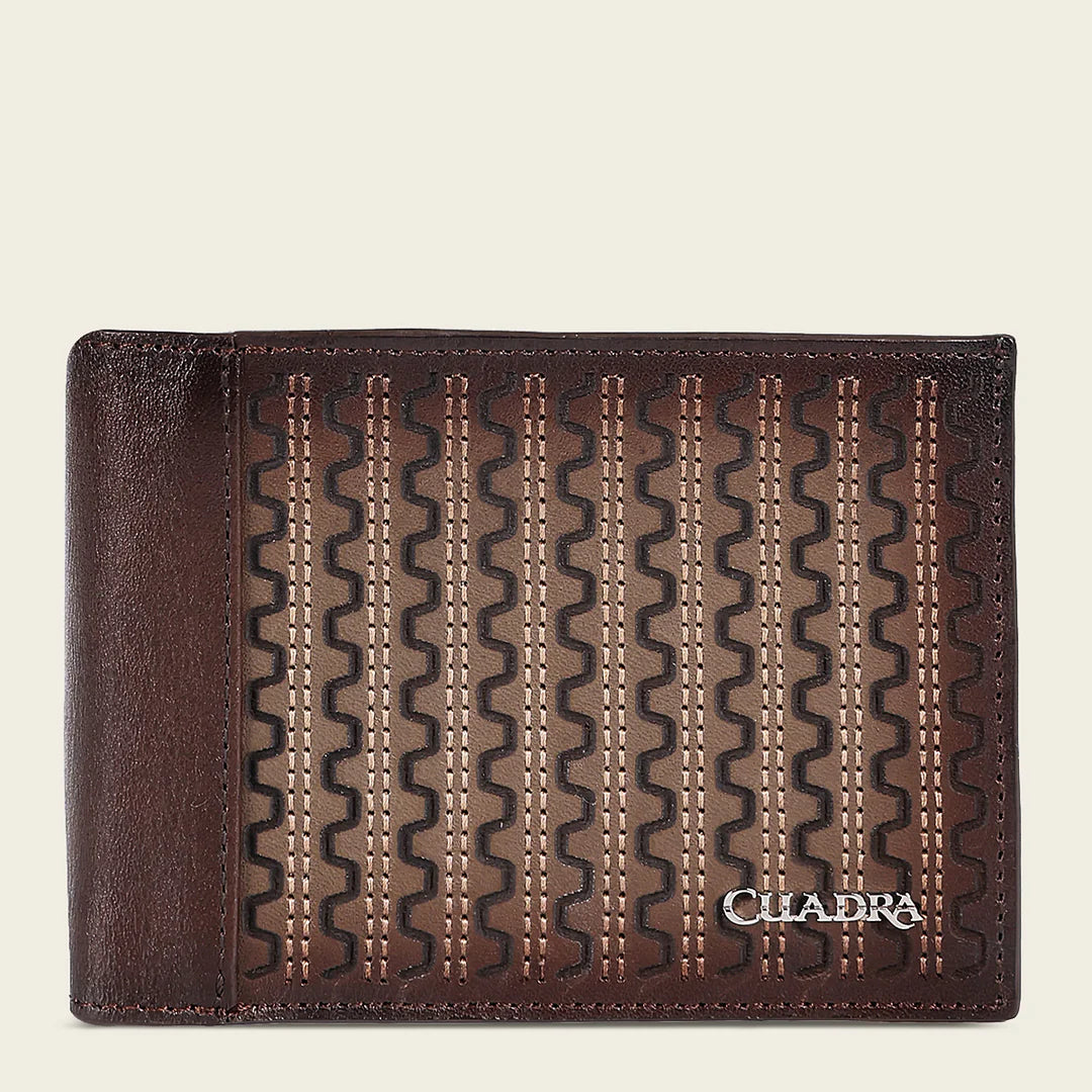 BC025RS - Cuadra Brown Cowhide Leather Bi Fold Wallet for Men